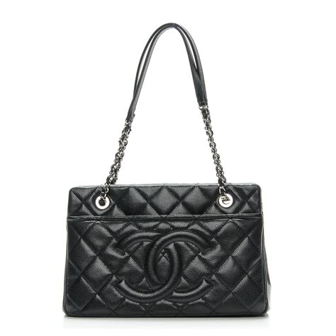 chanel caviar cc timeless tote|CHANEL Caviar Quilted Timeless CC Soft Tote Black.